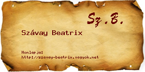 Szávay Beatrix névjegykártya