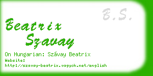 beatrix szavay business card